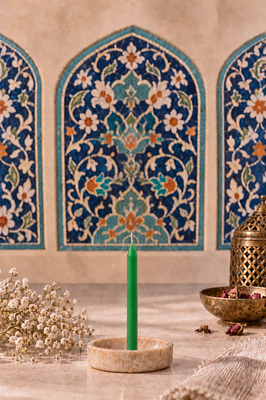 شمع نذری بیبی کندل ارتفاع ۸سانتی متر رنگ سبز