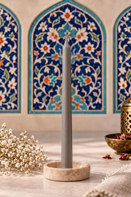 شمع طوسی ۲۰سانتی متر کلوز شات